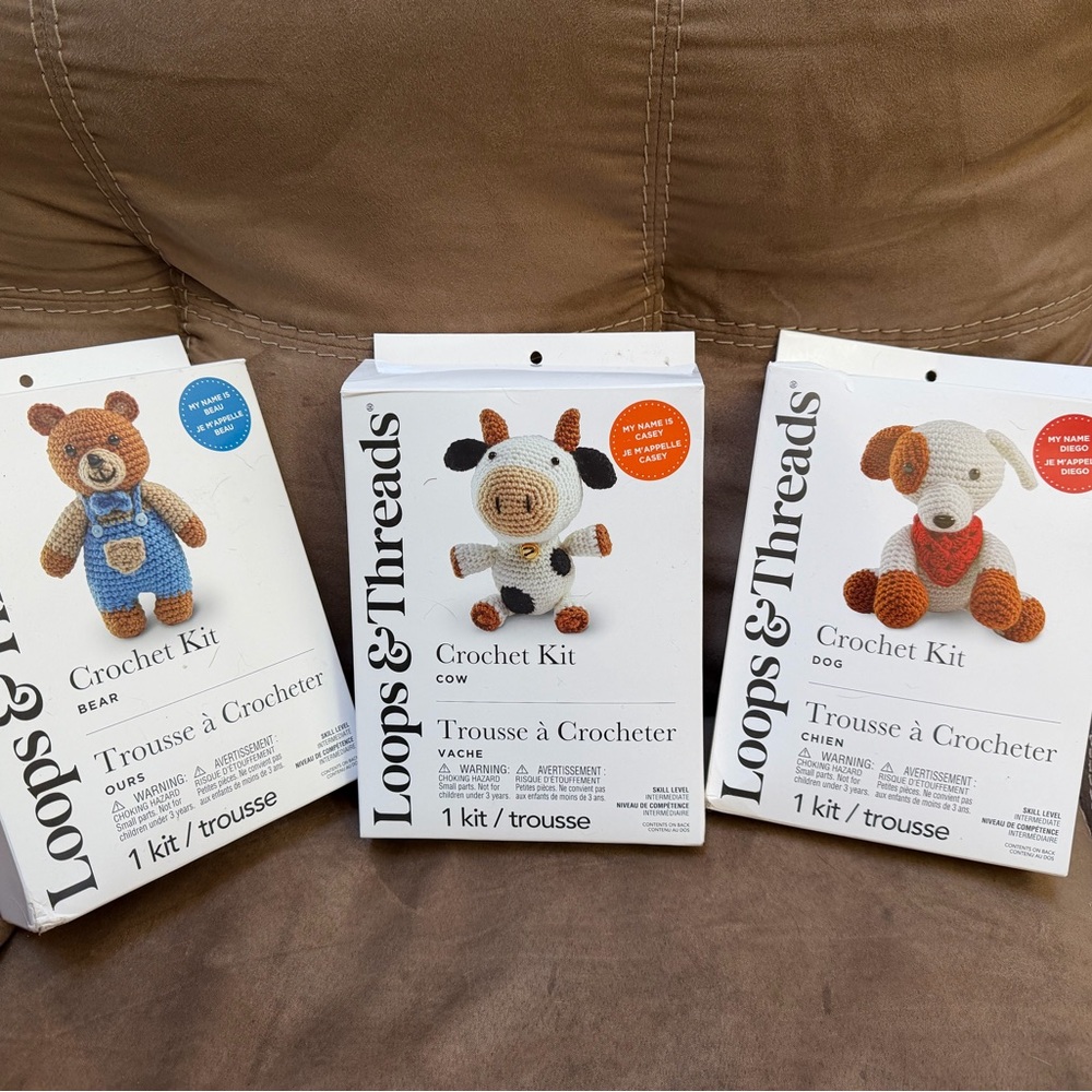 Michaels Loops & Threads Crochet Kit - Bear, Cow, Dog